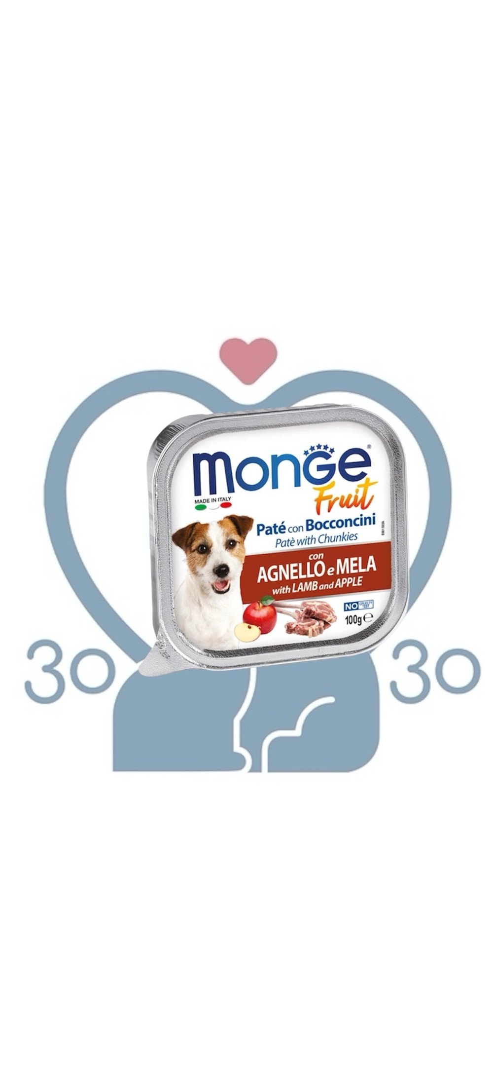 Консервы для собак "Ягненок с яблоками" Dog fruit Monge, 100г