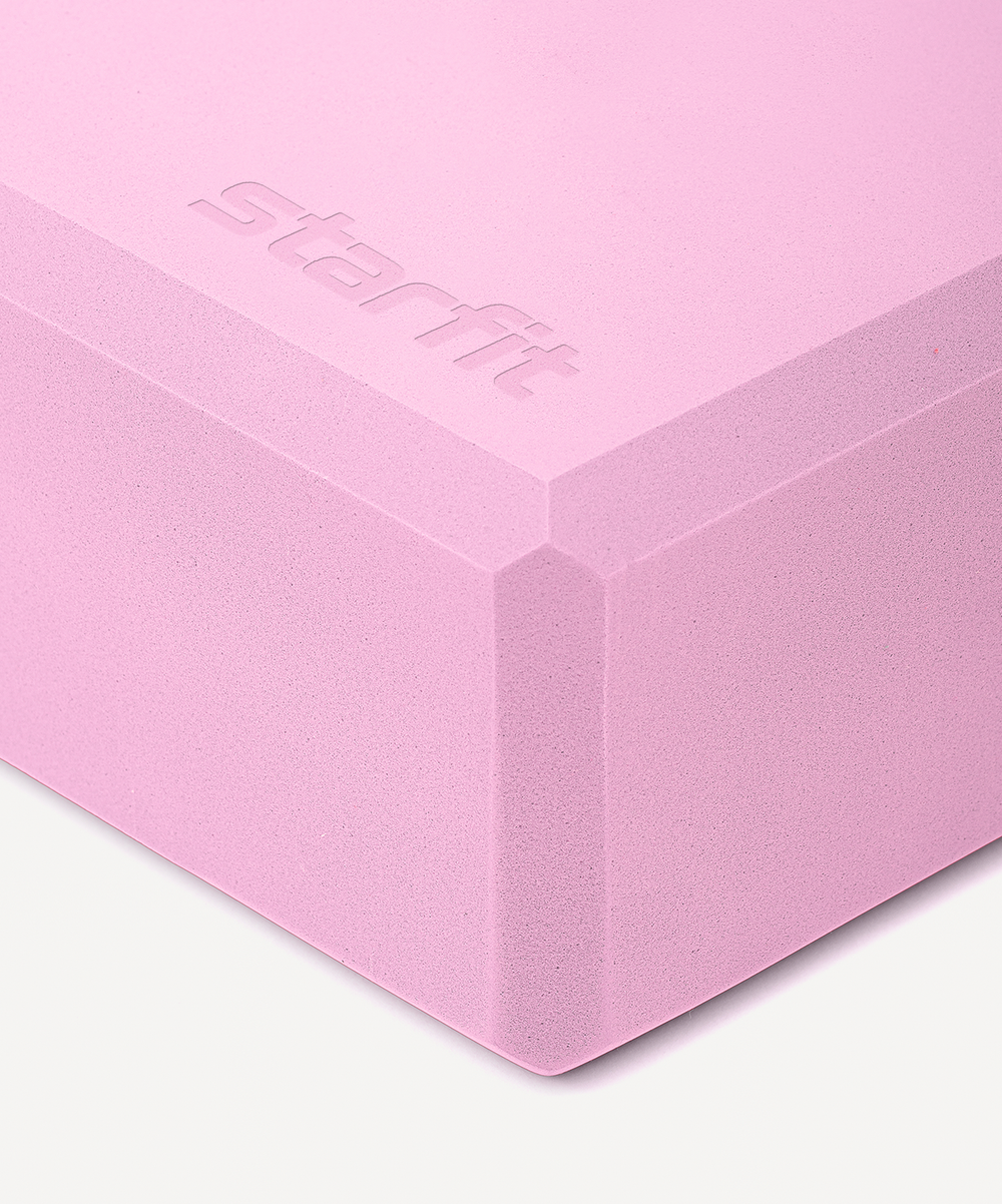 Блок для йоги YB-200 EVA, розовый пастель