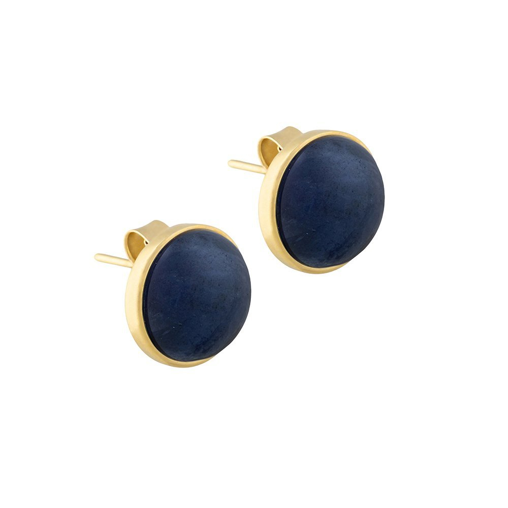 Серьги пусеты Possebon Pearl Sodalite A1992.22 BL/G
