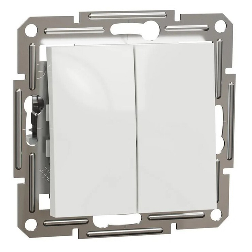 ВЫКЛЮЧАТЕЛЬ С/У 2-КЛАВИШИ, 1P 10AX БЫСТРОЗАЖИМ КЛЕММЫ МЕХ БЕЛЫЙ ASFORA /SCHNEIDER/