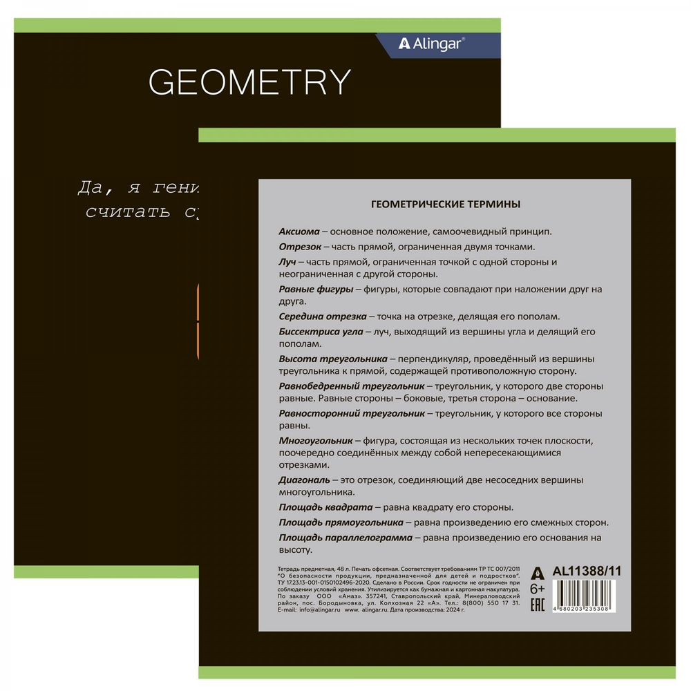 Комплект предметных тетрадей А5 48л., 12 предм., со справочным материалом, скрепка, мелованный картон (стандарт), блок офсет, Alingar "Loading"