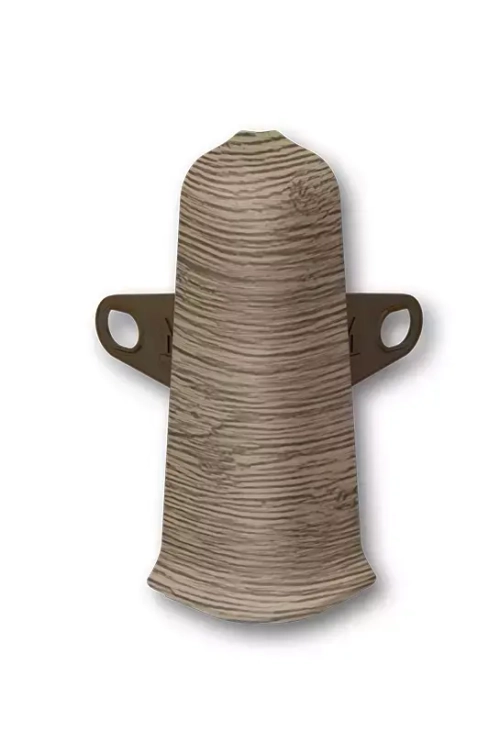 Угол наружный с крепежом для плинтуса 70мм "Деконика", 205 Дуб капучино