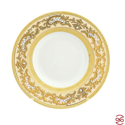 Набор глубоких тарелок Falkenporzellan Alena 3D Creme Gold Constanza 22,5см(6 шт)