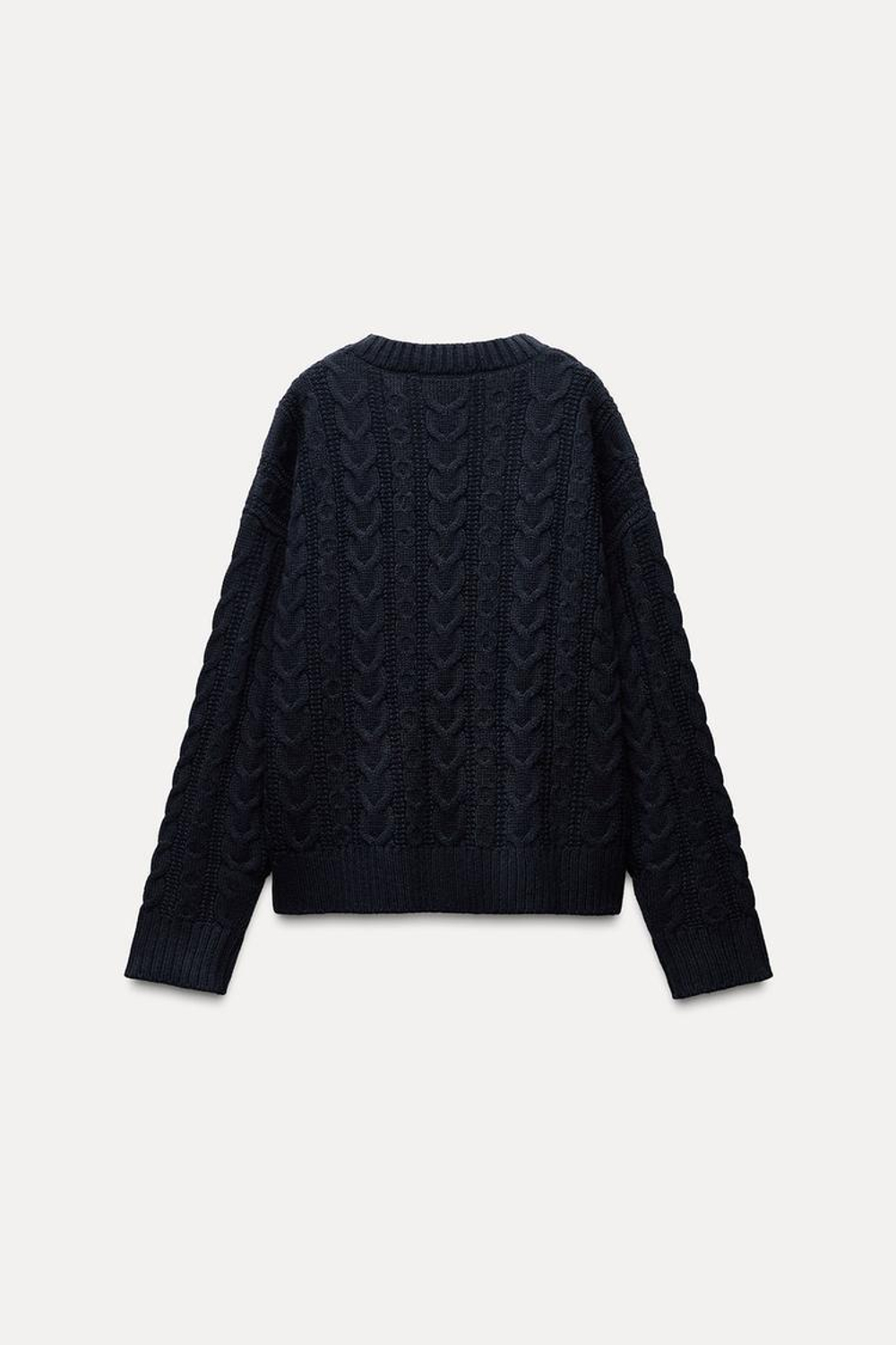 ZARA КАРДИГАН С УЗОРОМ «КОСЫ», МОРСКОЙ СИНИЙ