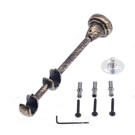 Кронштейн открытый стеновой d16/16 мм двухрядный, цвет черное золото