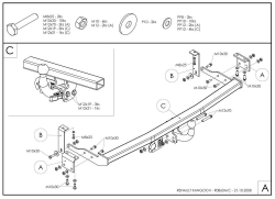 Фаркоп оцинкованный Galia R086A для Renault Kangoo 2010-, Mercedes Citan 2012-(паспорт и сертификат в комплекте)(без электрики)