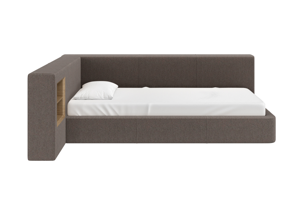 Диван-кровать Cube c нишей M (капучино, твид)