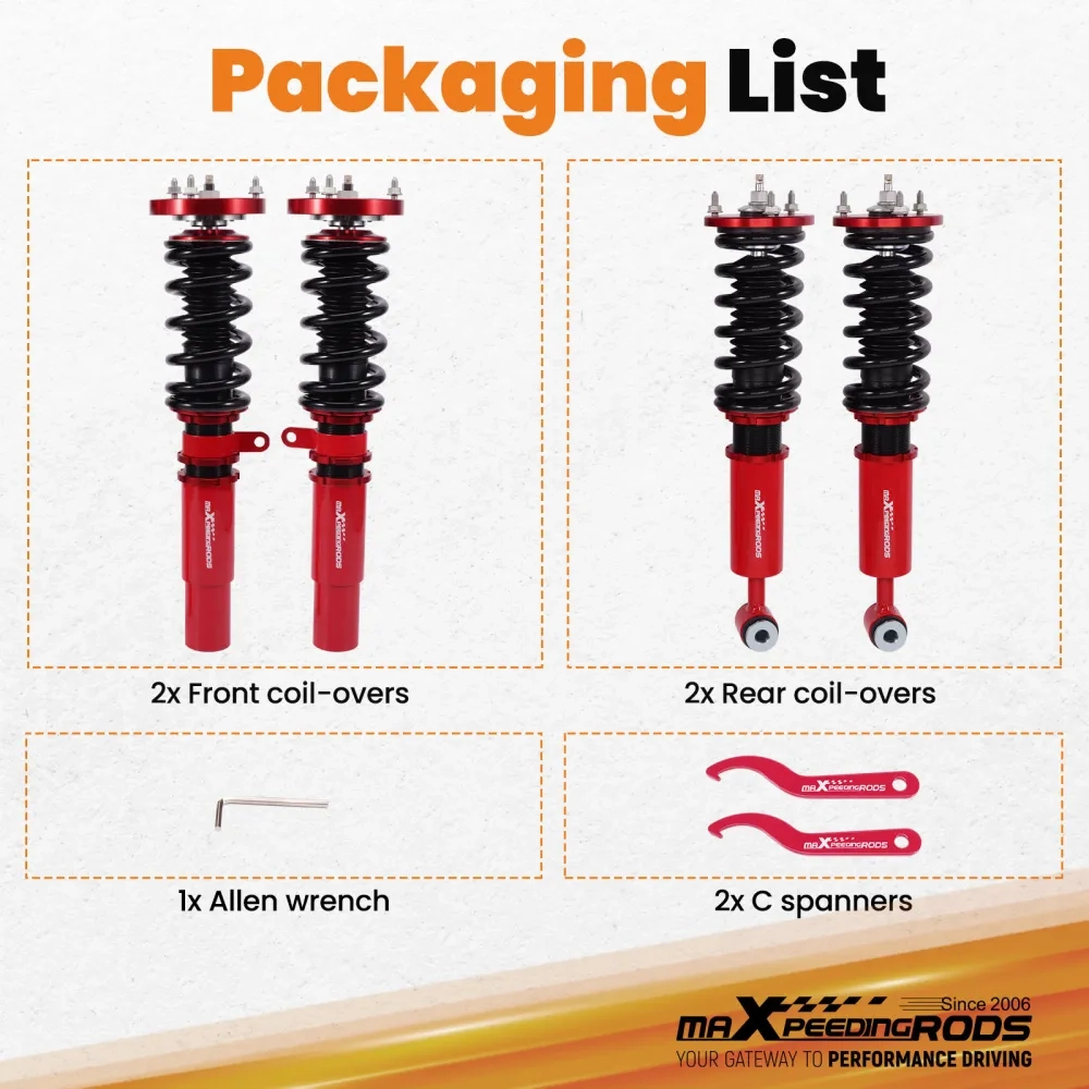 24 Way Coilovers Lowering Kit подходит для автомобиля BMW 5 Series RWD E39 97-03 525i 530i 528i 540i