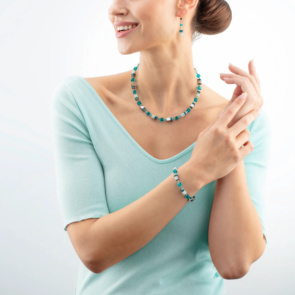 Серьги Coeur de Lion Dark Green-Silver 4010/20-0548