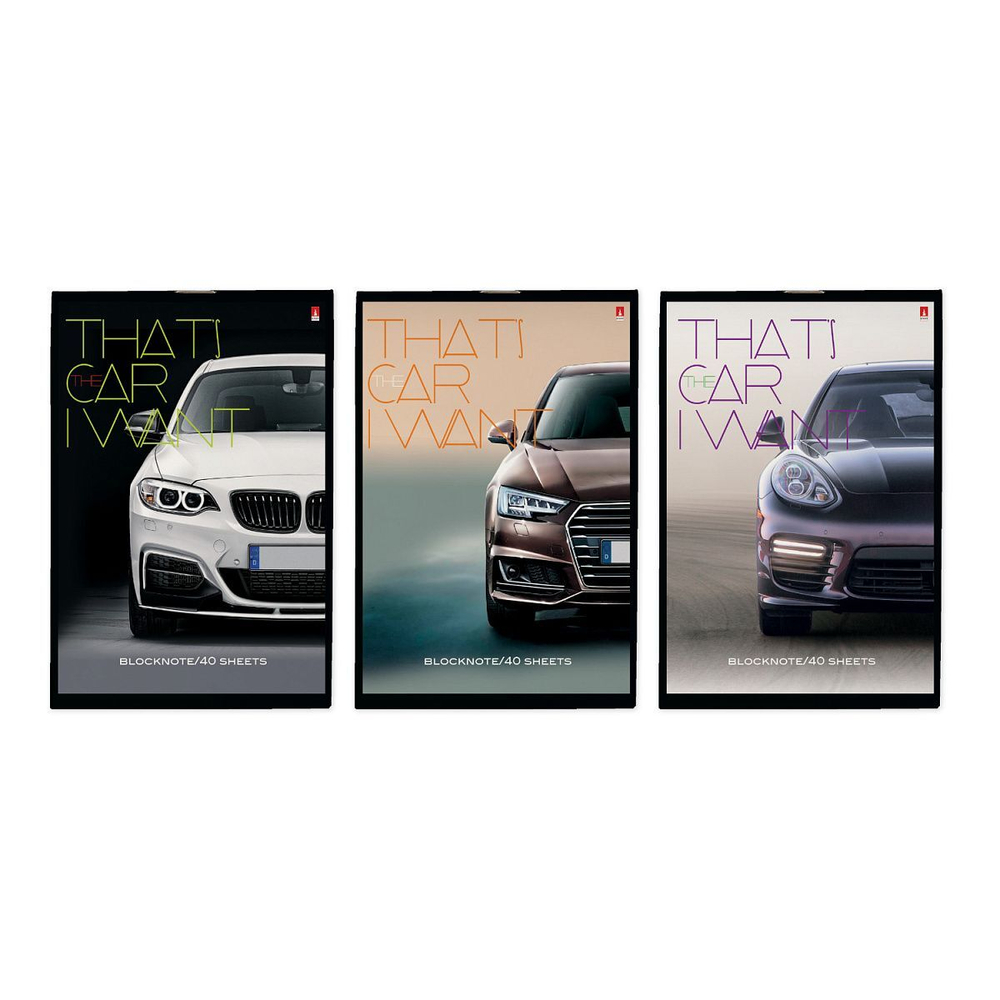 Блокнот А6 40л скоба "Машины" клетка, ассорти