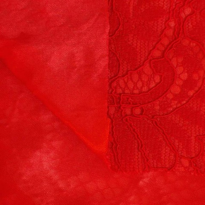 Ткань Кружево корд на трикотажной основе, 240 гр/м2, 150 см, красный