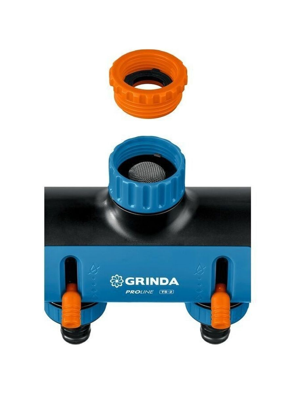 Поливочный распределитель GRINDA PROLine TS-2 двухканальный, с внутренней резьбой 3/4"-1"