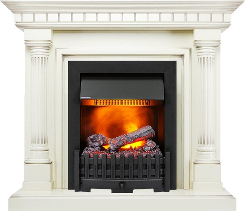 Каминокомплект Dallas - Слоновая кость с патиной с очагом Danville Black FB2