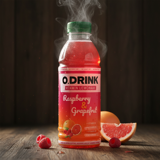 Витаминизированная вода O.DRINK Vitamin Lemonade Малина & Грейпфрут 500 мл