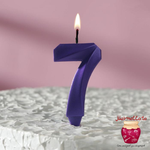 Свечи в торт "Грань" фиолетовый металлик №7, 7,8 см