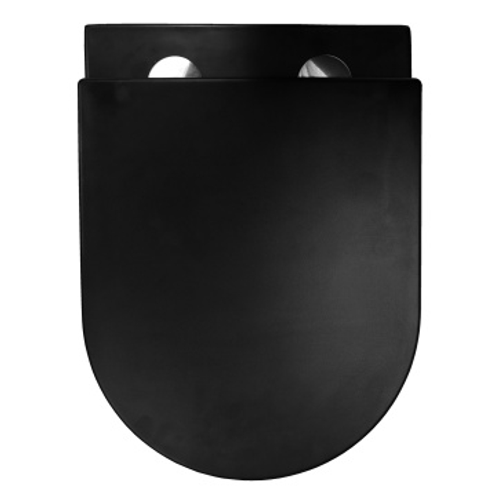 Унитаз подвесной Azario Grado 490х370х360 безободковый с сиденьем микролифт, черный матовый (AZ-0046-MB)