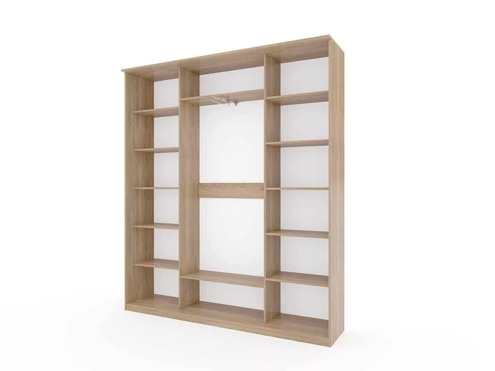 Шкаф купе Модерн 2076х450 3-х дверный 3-х секционный зеркальный с пескоструем №1 ясень