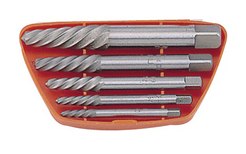 Набор экстракторов (5 предм.) для выкручивания сломанных болтов (обратной расточки) (FORCE)