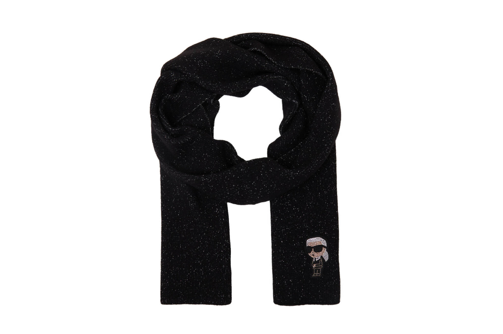 Хлопковое шаль k/ikonik 2.0 lur Karl Lagerfeld - черный(236W3301)