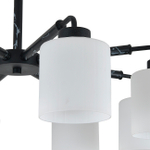 Люстра на штанге 8x60Вт E27, металл/стекло, чёрный мрамор/белый