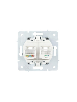 Розетка компьютерная + телефонная 2-м СП Vesna механизм платина LEZARD 742-3588-143