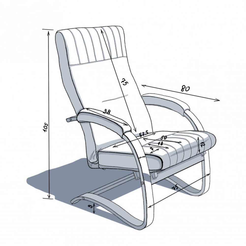 Кресло "Комфорт" Невада графит, Орех