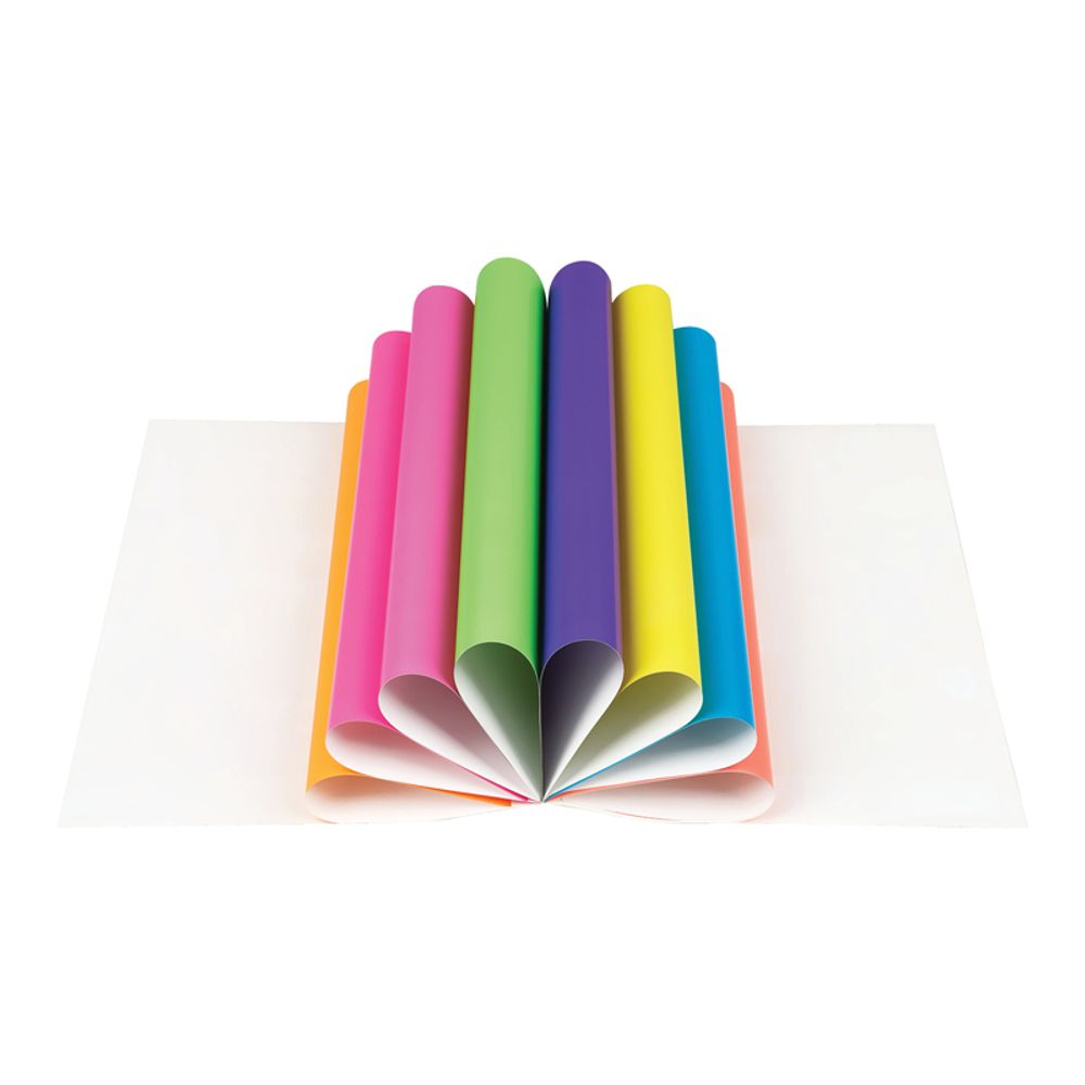 Цветная бумага А4, 8л. 8цв. флуоресцентная, Мульти-Пульти, в папке
