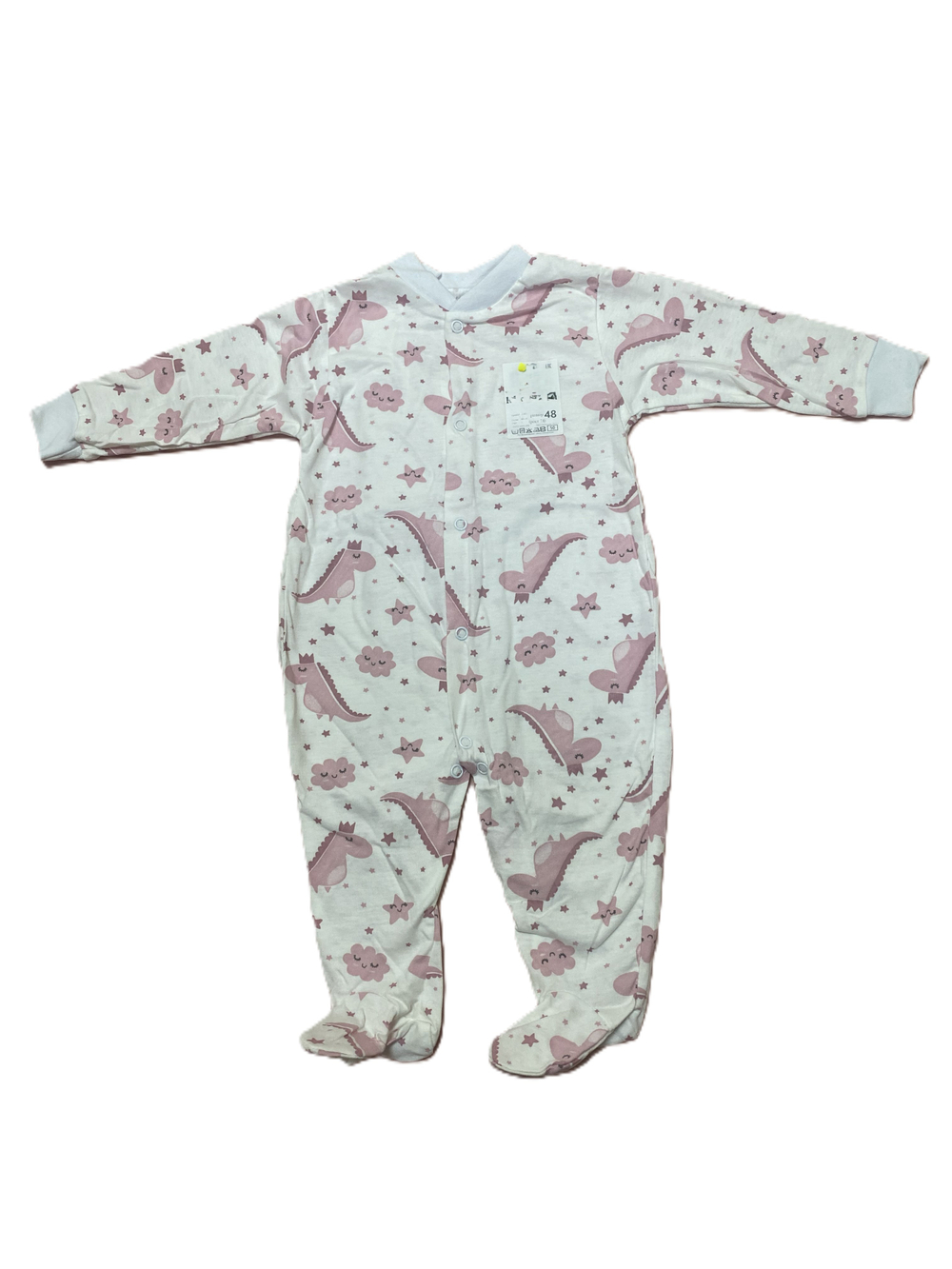 Комбинезон с закрытой ножкой на кнопках из кулирки (100% хлопок) на рост 68 см