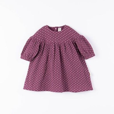 Loose muslin dress - Polka-Dotted