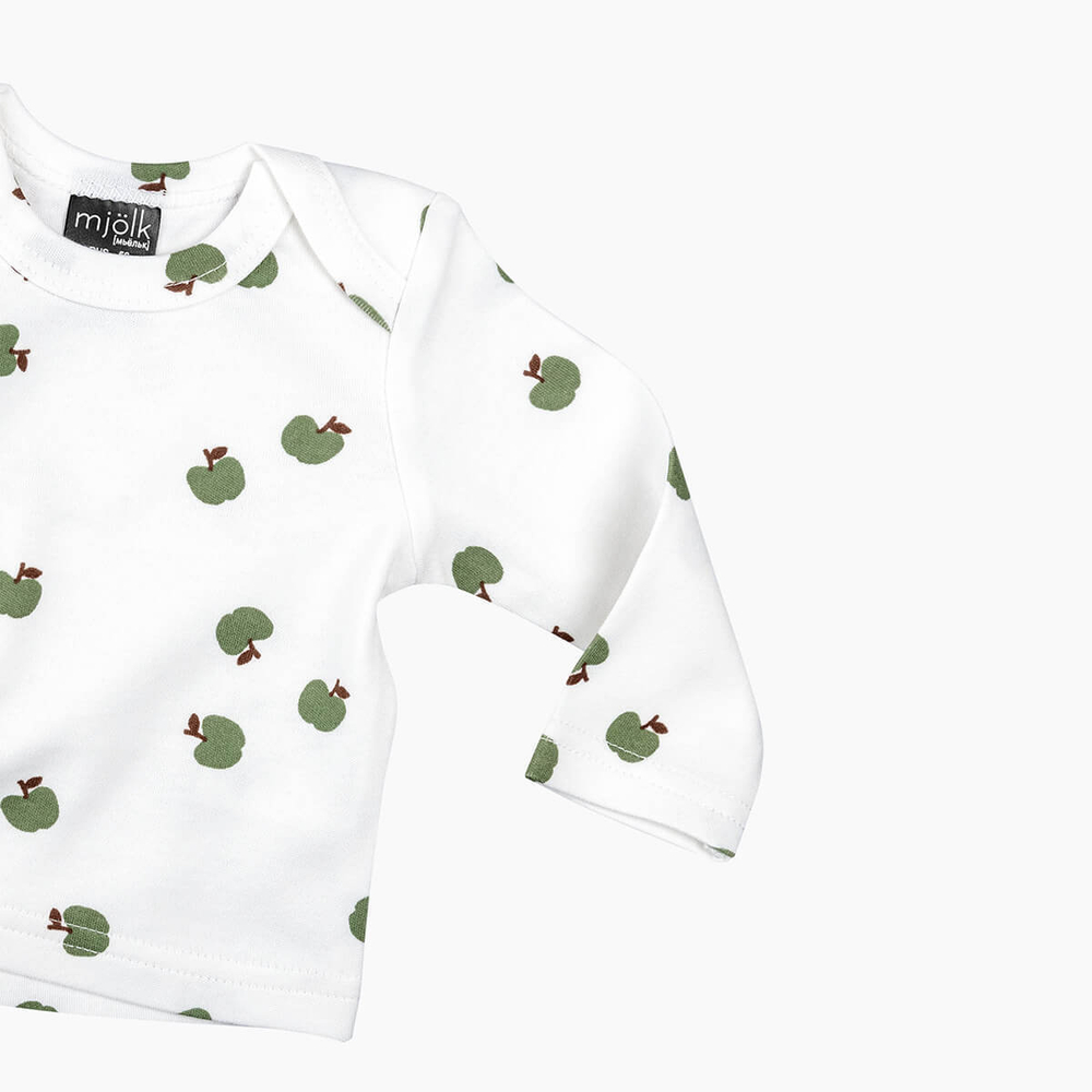 Футболка с длинным рукавом Mjölk Яблочки, уценка