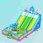 Коммерческий надувной батут «В гостях у акулы», 18*10*7 м