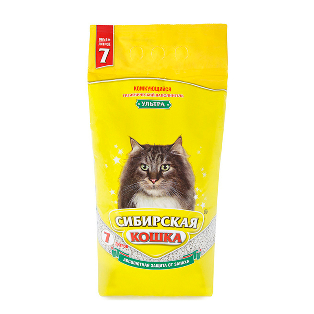Сибирская кошка ультра комкующийся наполнитель 7л