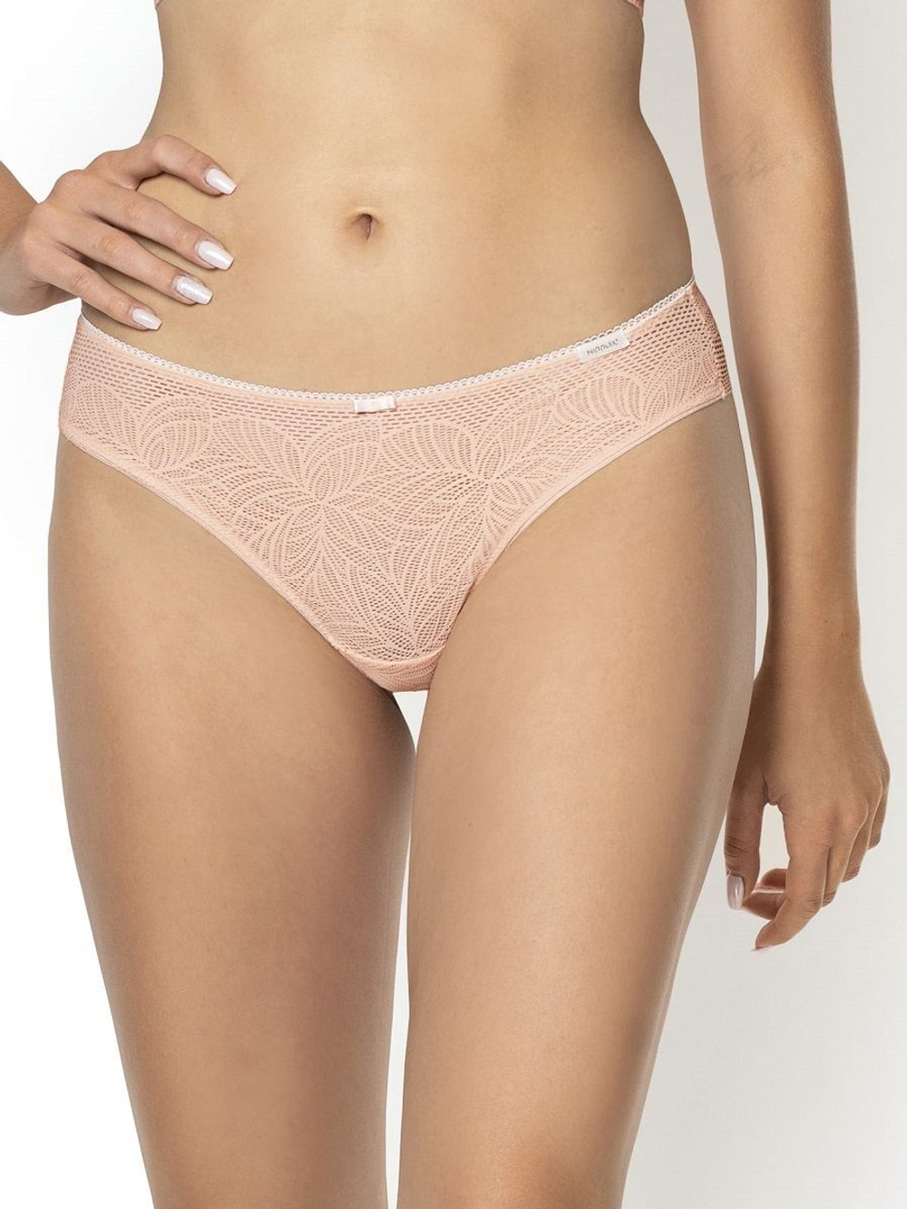 Трусики-бразилиана Coco с растительным рисунком (Размер: M) (Цвет: пудровый)