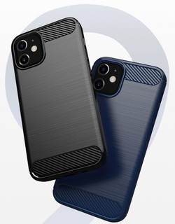 Чехол темно-синий для IPhone 12 mini, серия Carbon от Caseport