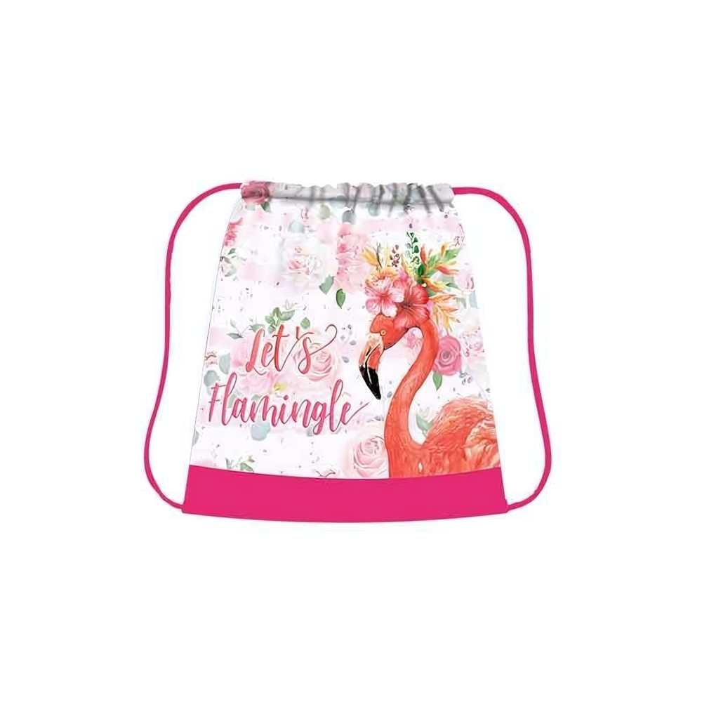 Мешок для обуви 420*340 "Фламинго в цветах 2021" (Пчелка)