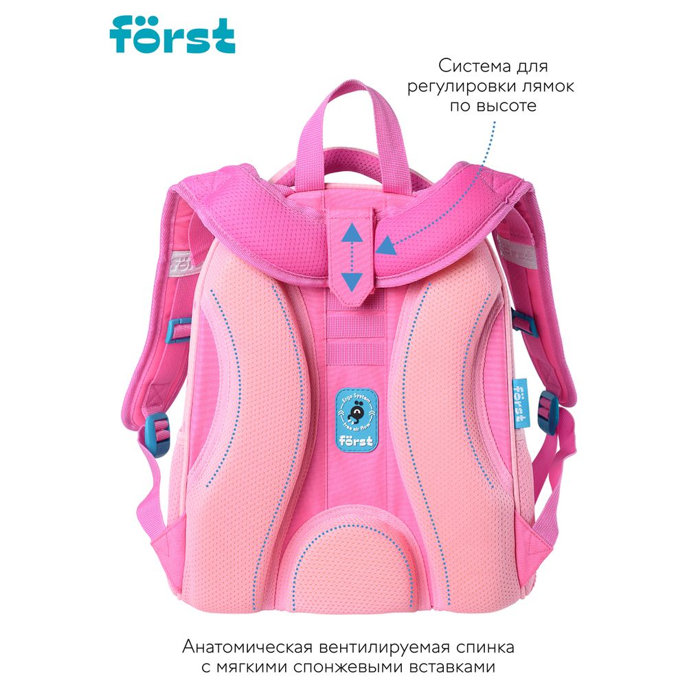 Ранец Först F-Top "Black owl" 36*28*15 см, 2 отделения, 2 кармана, анатомическая спинка