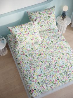 Постельное белье перкаль Сказка "Полевые цветы" 2-спальное Наволочка 50х70 см 2 шт Простынь на резинке 160x200 см Пододеяльник 175x215 см