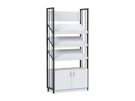 Стеллаж библиотечный демонстрационный м/к с тумбой