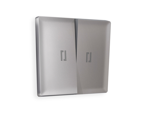 AP5040 Лицевая панель ALFA (Сталь матовый) для 2-кл выключателей с подсветкой QUANT