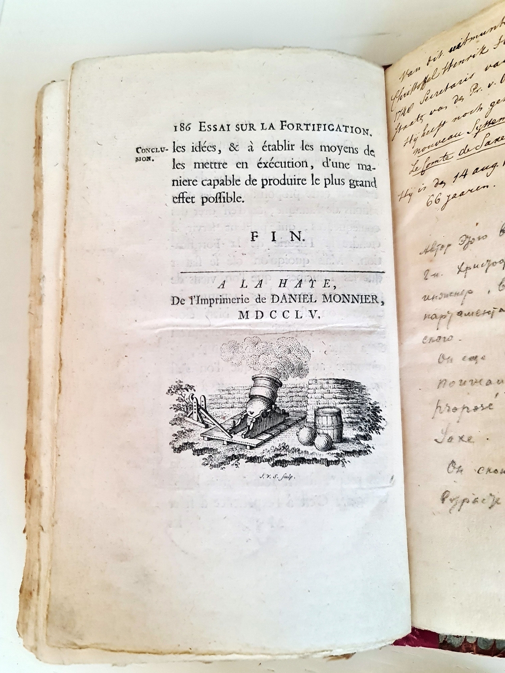 "Essai sur la fortification. Эссе об укреплении.". Henrik Horft (Генрих Горст ). 1744 г.