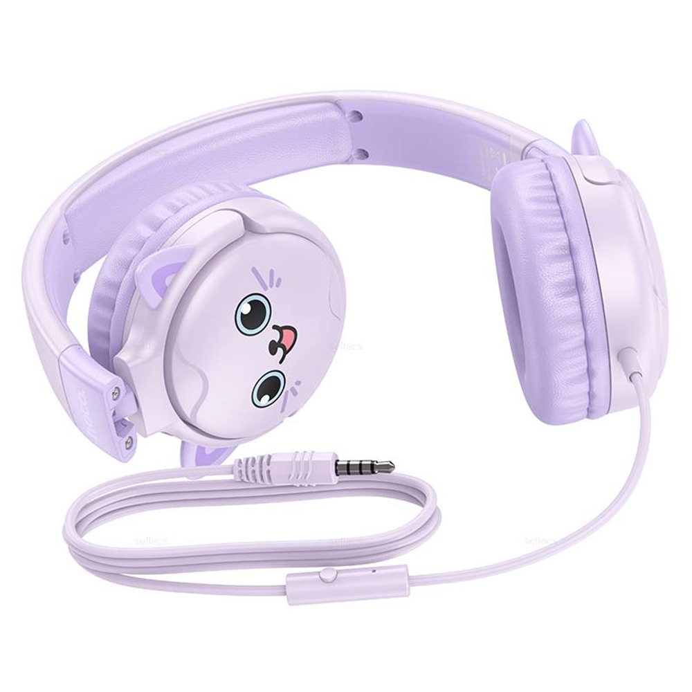 Проводные детские наушники Hoco W61 (dream purple)