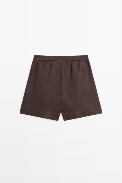 Massimo Dutti Короткие шорты из 100% льна, коричневый