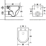 Унитаз подвесной c технологией смыва Invisible AQUAme, безободковый, с крышкой микролифт, белый
