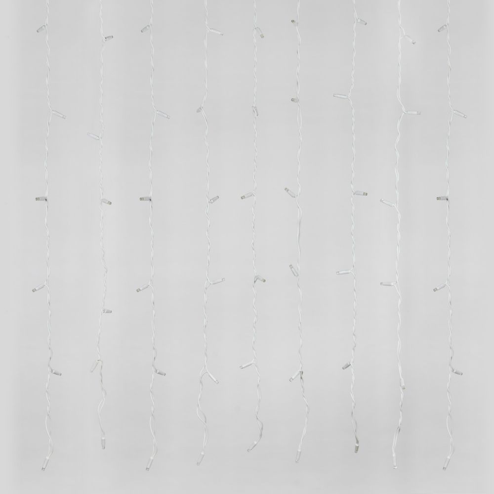 ULD-C2030-240-TWK BLUE IP67 Занавес светодиодный с эффектом мерцания. 3х2м. Соединяемый. 240 светодиодов. Синий свет. Провод белый. TM Uniel.