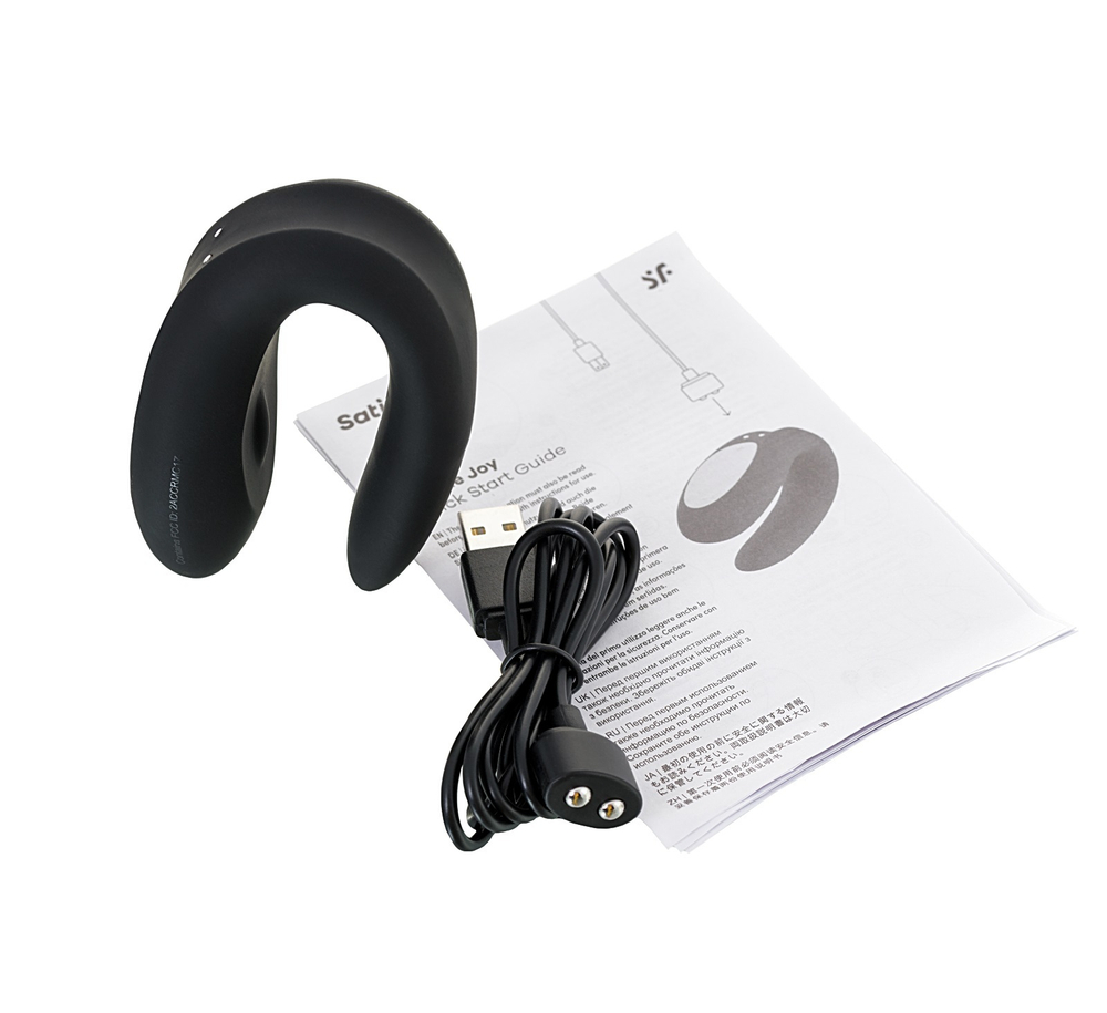 Многофункциональный смарт-вибратор для пар Satisfyer Double Joy черный