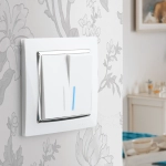 Выключатель двухклавишный с подсветкой (белый глянцевый) W1120101