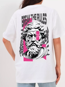 Футболка с принтом на спине белая y2k ретро винтаж