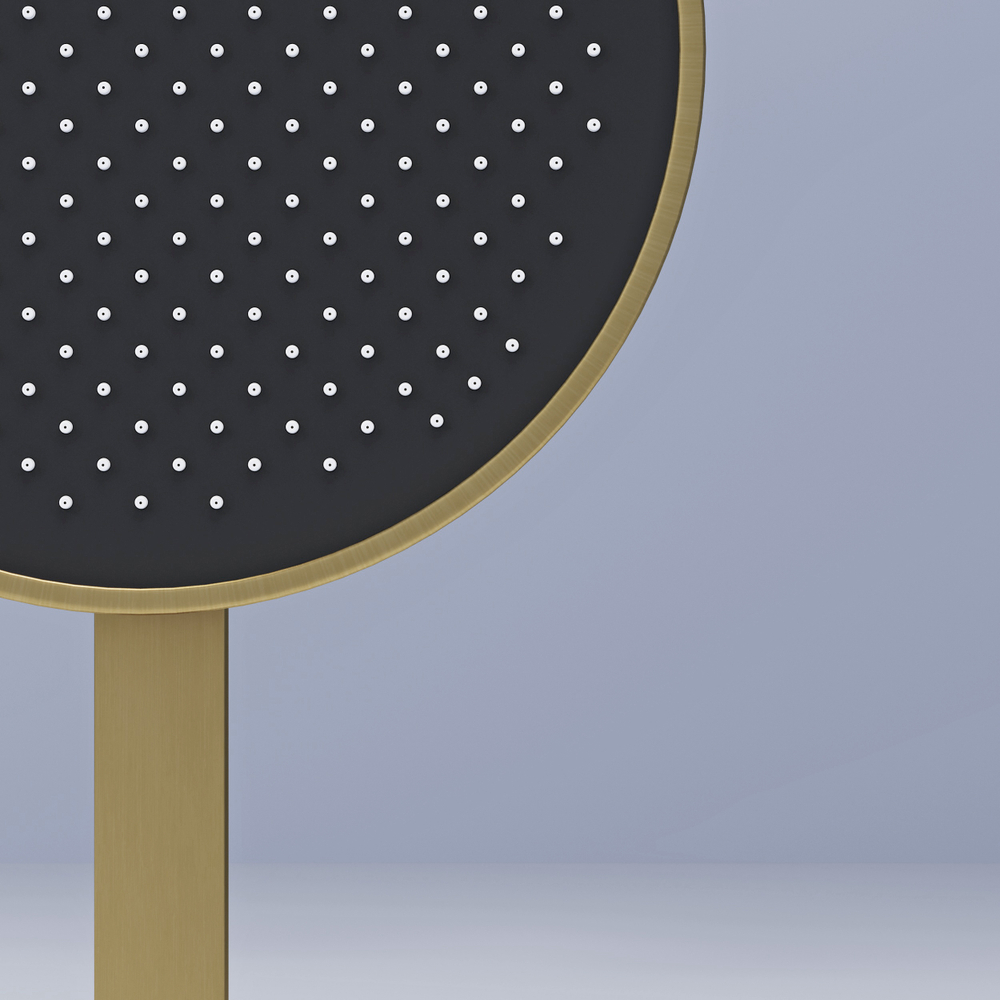 Душевой комплект Sancos Space встраиваемый c термостатическим смесителем, цвет брашированное золото , арт. SC3006BG