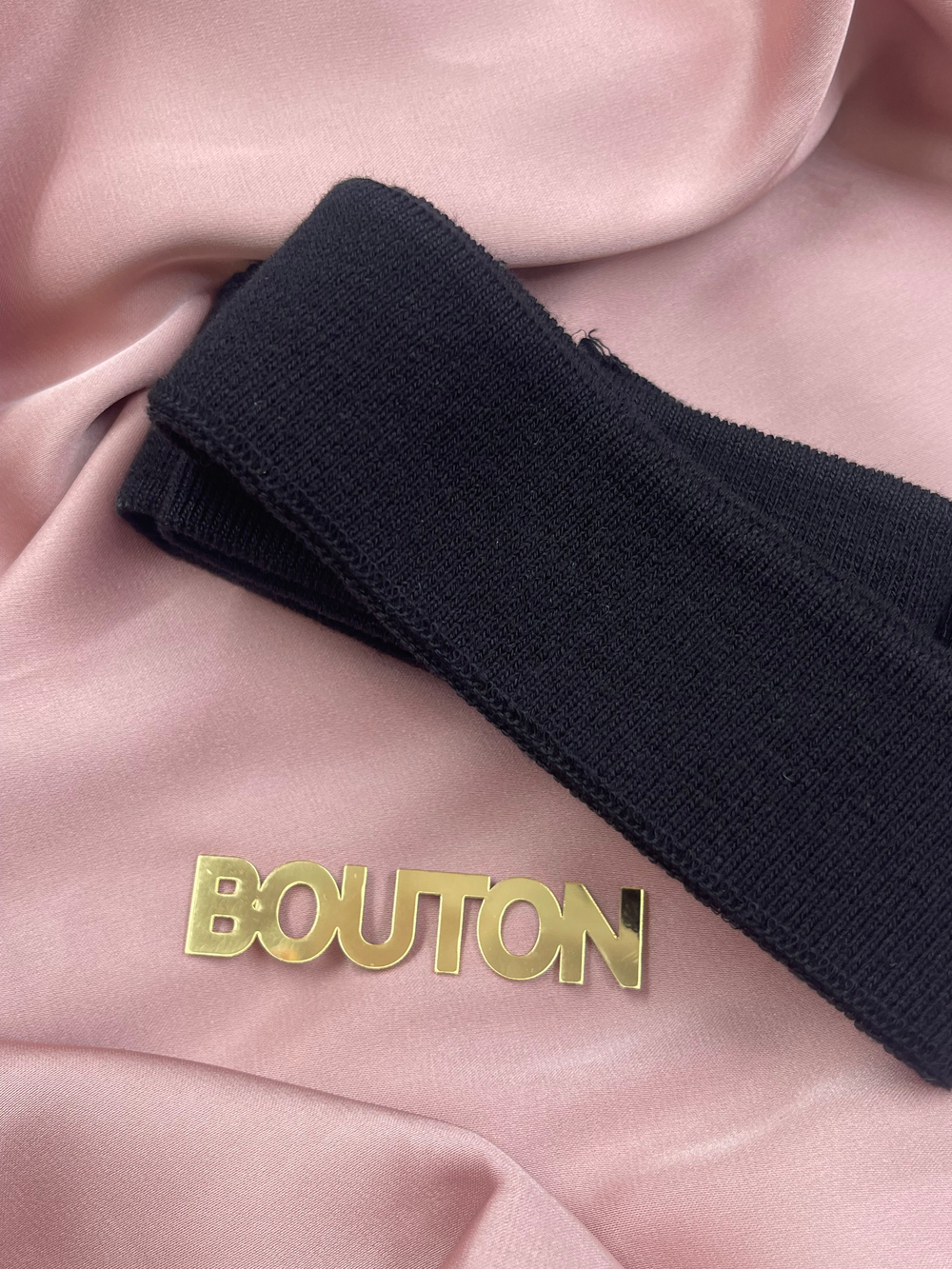 Подвяз трикотажный черный  0,84 м, ширина 4 см