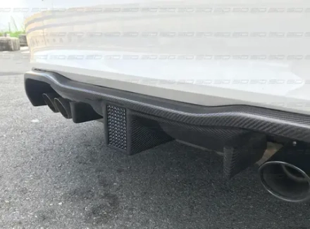 Карбоновый диффузор заднего бампера K Style с подсветкой для BMW M2 F87 БМВ тюнинг